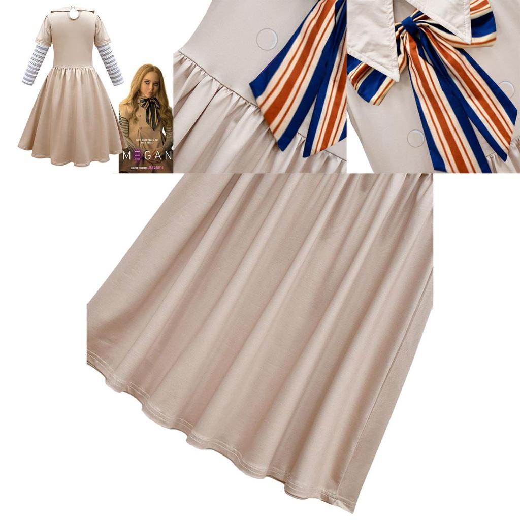 M3gan Girls' Halloween Costume Dress For Cosplay Polyester Fabric Available In Multiple Sizes