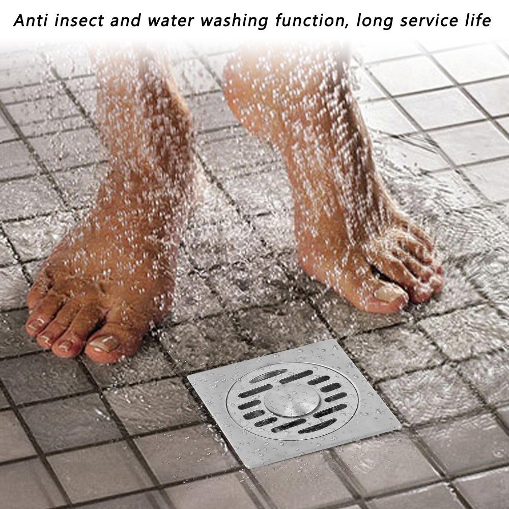 Square Floor Drain Self Sealing Shower Drain Durable Floor Strainer Garage