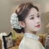 Chinese Style Mesh Bow Hair Clip For Female Simulated Wig Braid At The Back Of The Head Shark Clip Headwear