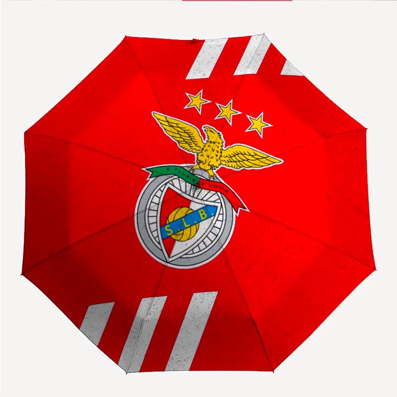 Benfica FC Fashionable Automatic Opening/Closing Folding Umbrella. Portable and Foldable, Ideal for Gift, Travel, and Daily Use.