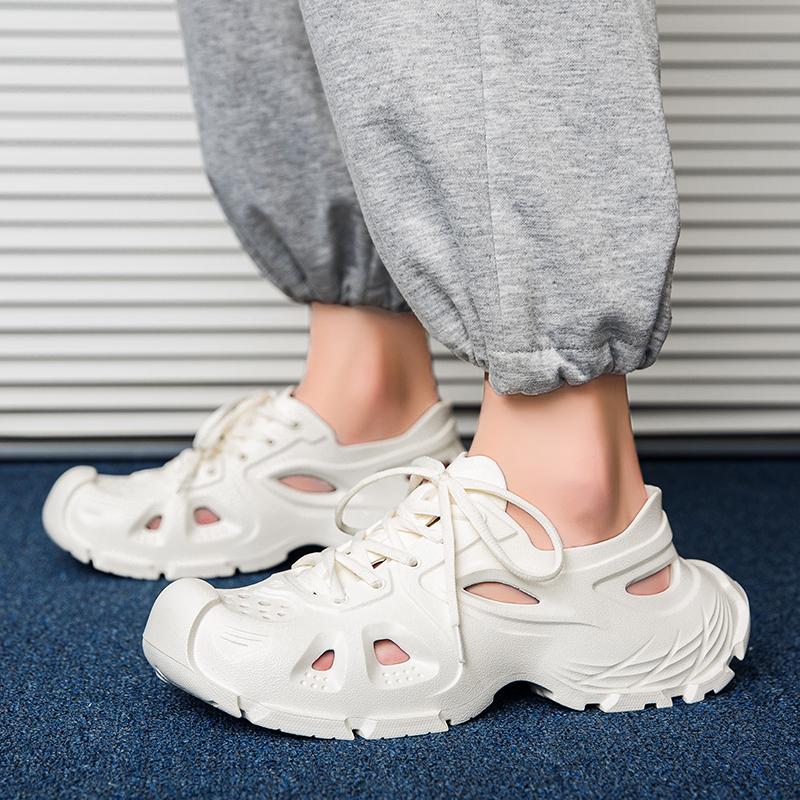 Men Beach Clogs 2026 Summer Soften Garden Clogs For Women Plain Sandals Comfortable Casual Lace Shoes Unisex