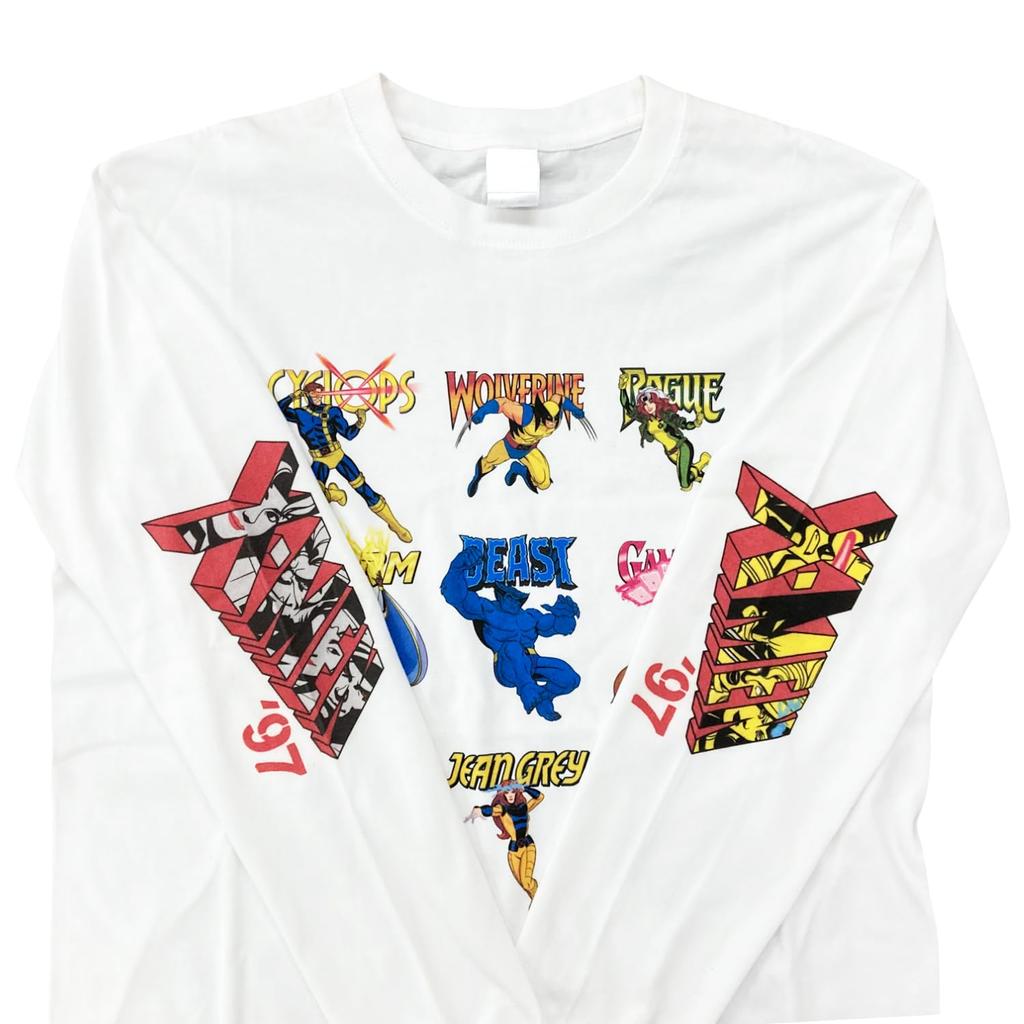 Small Planet Marvel Sleeve Print Long Sleeve T-Shirt X-Men/9, XL, White
