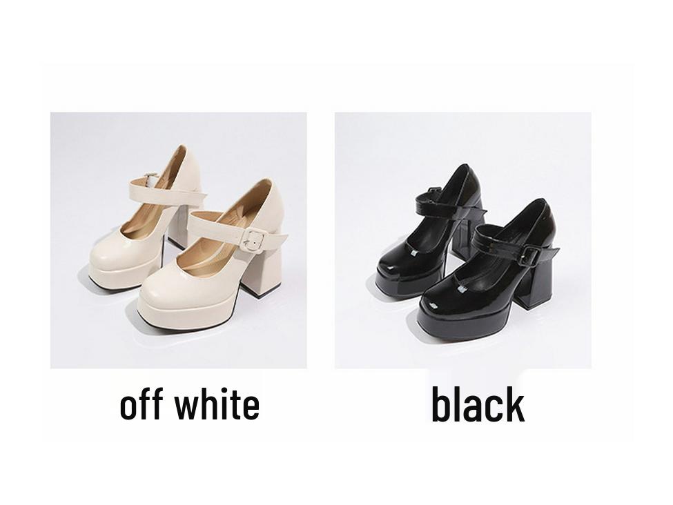 2025 Chunky Heel Black Mary Jane High Heels for Petite Women – French Niche Design