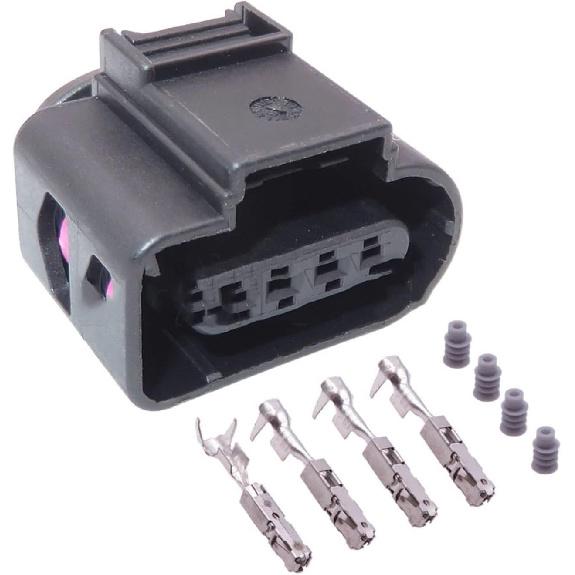 1 Set 4 Way Assembly Car Wire Cable Connector For 8K0973704 Auto Intake Pressure Sensor Waterproof With Cables(1 Set With Cables) 1 Set