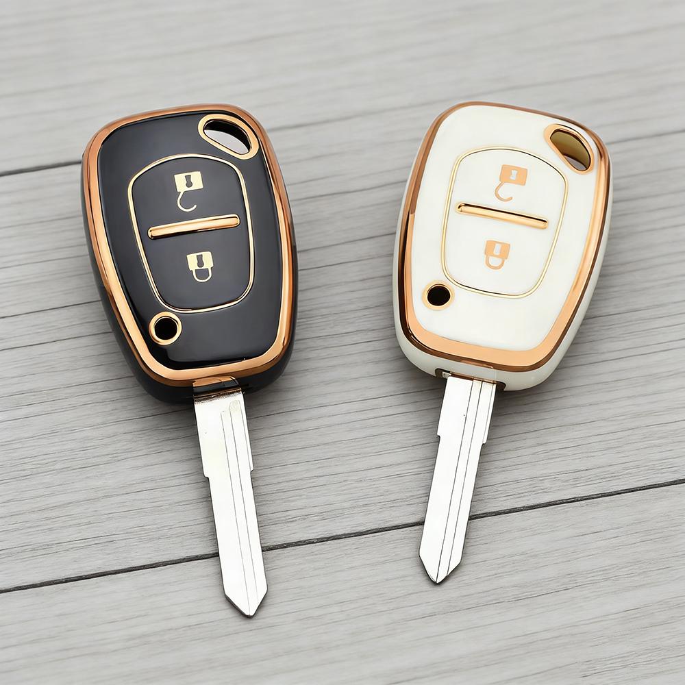 Car Key Case For Renault Kangoo Movano Vauxhall Trafic Opel Vivaro - 2 Buttons TPU Anti-Scratch Protective Cover With Key Chain