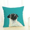 Funny Cartoon Pug Dog Printed Cushion Cover Linen Pug Dog Food Decorative Pillowcase Sofa Party Home Decor Sofa 45X45Cm