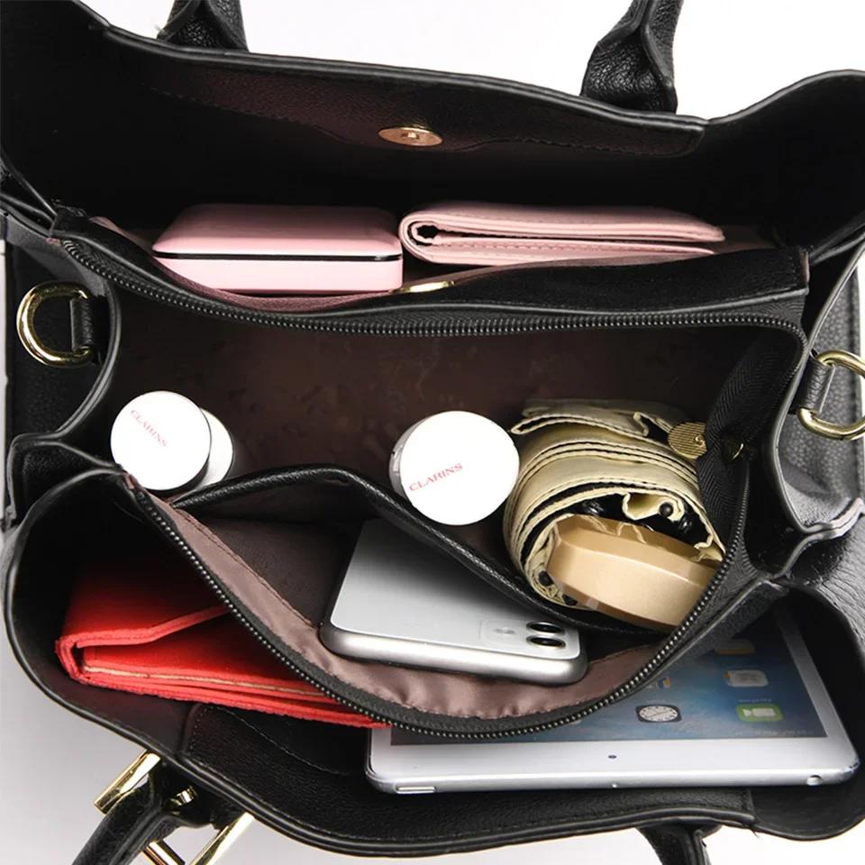 New Fashion Designer Genuine Leather Women Tote Bags Luxury Shoulder Crocodile Purses Cow Handbags Retro Bag