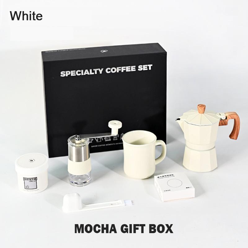 

Кофеварка эспрессо, кофейник Moka, ручная кофемолка, кофейник, винтажная деревянная ручка, кофейный чайник, походное кофейное оборудование