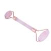 Rolo de Massagem Facial de Beleza Emagrecedor de Quartzo Rosa Jade de Cabeça Dupla Natural (Rosa ouro)