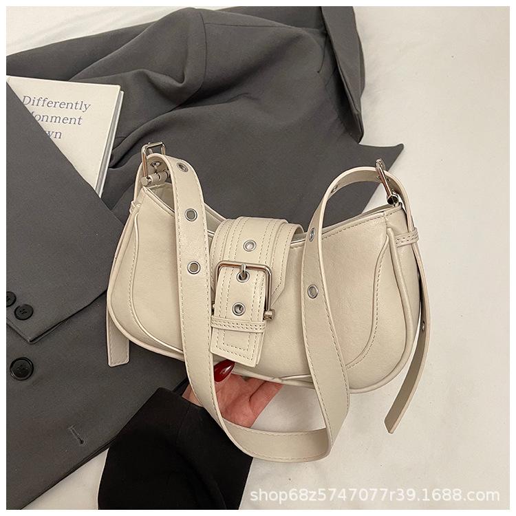 Textured underarm casual bag 2025 new fashion trend shoulder bag simple handbag retro solid color messenger bag