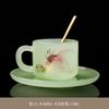 Women's Glass Coffee Cup Personal Tea Cup Glass Water Cup Portable Mug Gift Box Set with Spoon and Saucer
