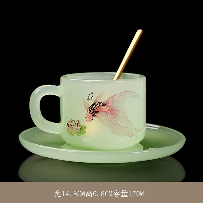 Women's Glass Coffee Cup Personal Tea Cup Glass Water Cup Portable Mug Gift Box Set with Spoon and Saucer