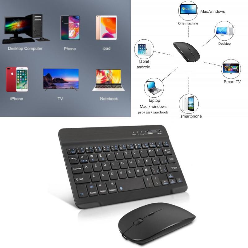 Wireless Bluetooth Keyboard And Mouse Set With Multilingual Support For Arabic Spanish French And Russian Devices