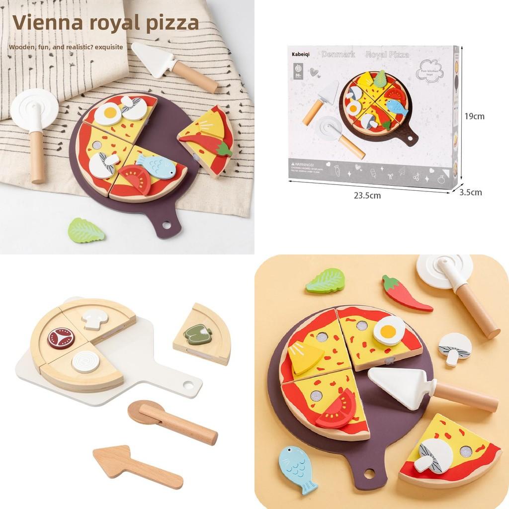 Fun Wooden Simulation Cutting Pizza Kid Toy Set For Skill Development And Creative Play Activities