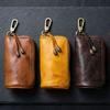 Vintage Genuine Leather Key Holder Zipper Key Wallet Case Cowhide Coin Purse Handmade Keychain Pouch for Men Women