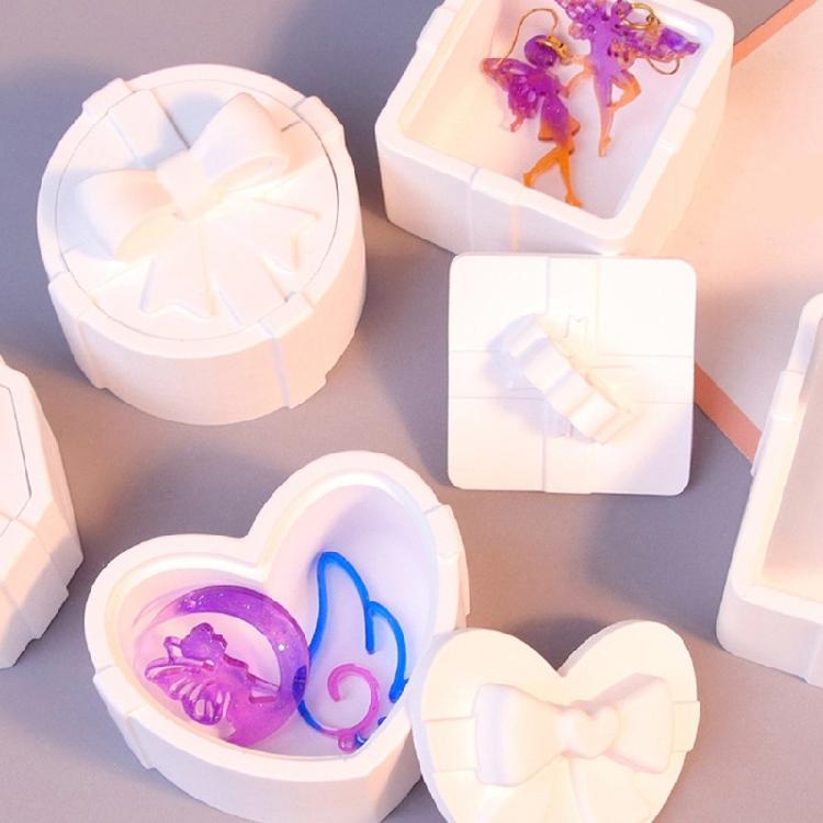 Multipurpose Silicone Gift Box Mold Large Jewelry Storage Container with Lid Mould Epoxy Resin Candle Jar Making Mold
