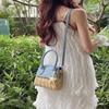 Fashi Boho Cute Straw PU Shoulder Bag for Women Starfish Charm Woven Top Handle Bag Summer Beach Vacati Raffia Crossbody Bag