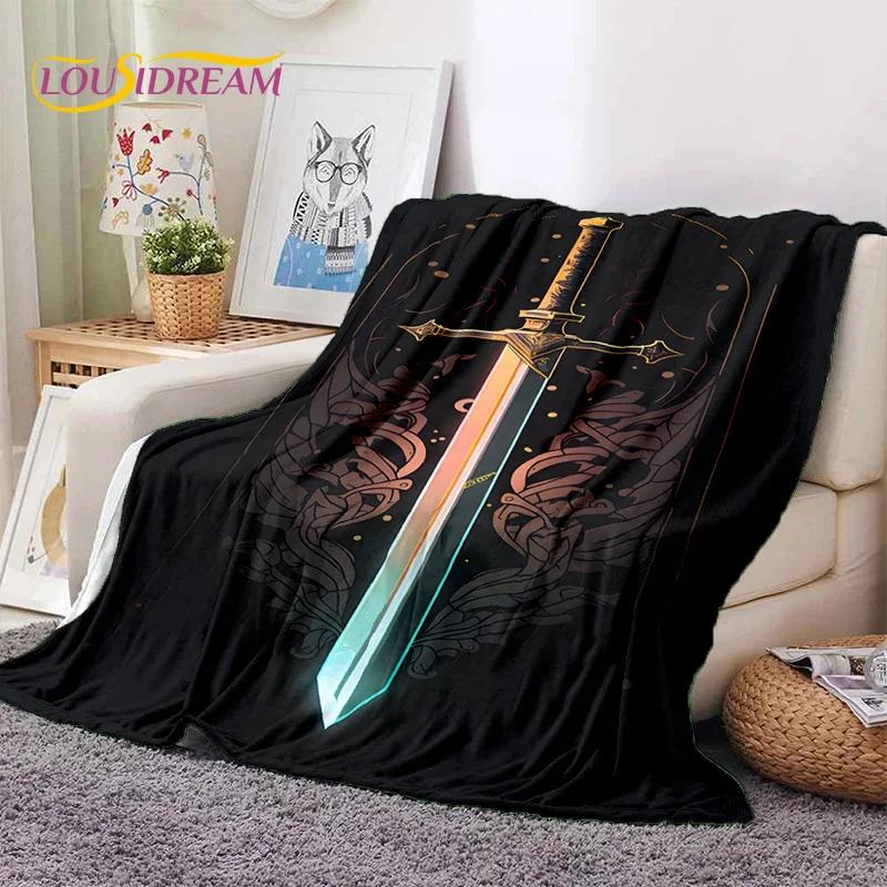 Knight Templar Cavalier Crusaders Cartoon Soft Flannel Blankets,Throw Blanket Comfortable Blanket for Picnic Beds Home Bedroom