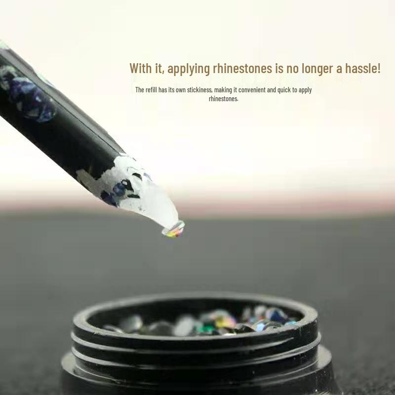 Rhinestone Applicator Pen: Nail Art Tool with Strong Adhesive Suction for DIY Design