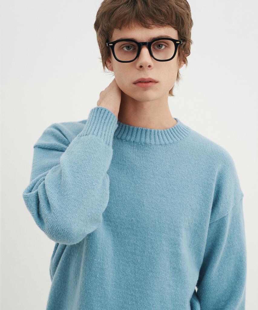 BLOND9 Alpha Crew Neck Round Knit_Sky Blue