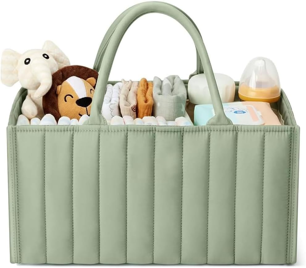 Spacious Diaper Caddy Organizer - Customizable Baby Organizers and Storage for Mom - Portable, Stylish Design