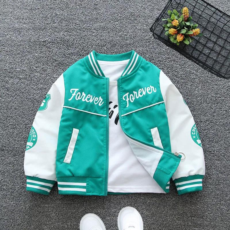 Color - Blocked Fashion Baseball Coats for 3 - 10 Year - Old Boys In Spring and Autumn