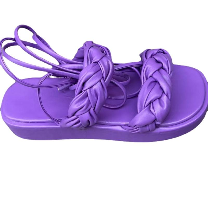 Fashion Woman Gladiator Sandals Ladies Wedge Shoes Female Lace Up Platform Shoes Women Cross Straps Shoes Thick Bottom Sandals