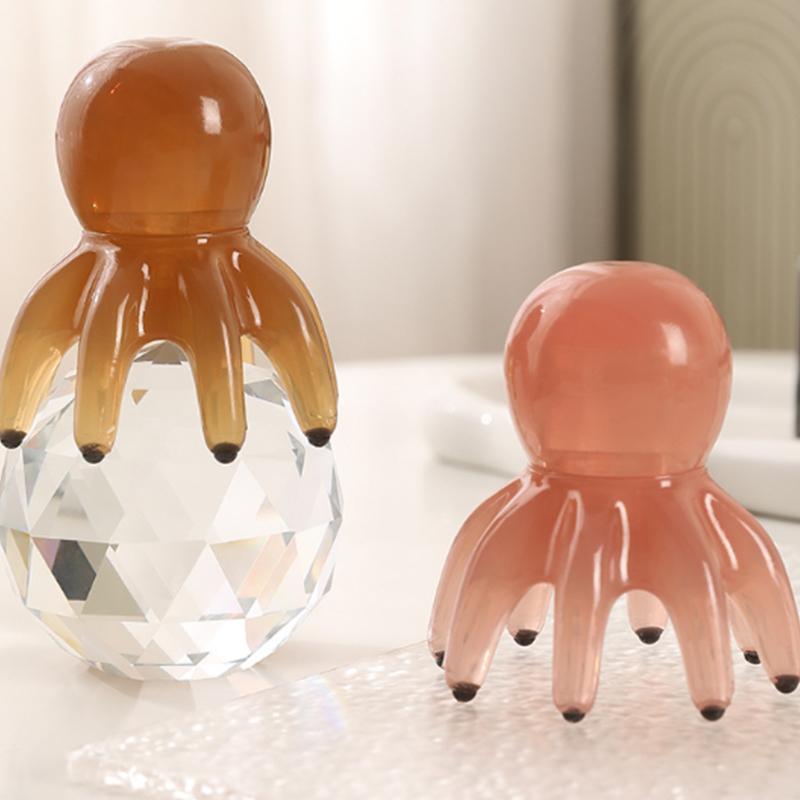 Portable Jade Octopus Comb Gua Sha Scalp Therapy Tool for Relaxation And Hair Care - Octopus Design