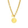 18K Gold Plated Queen Elizabeth Coin Necklace, Double Medallion Pendant with Paperclip Chain, Vintage Stainless Steel Jewelry