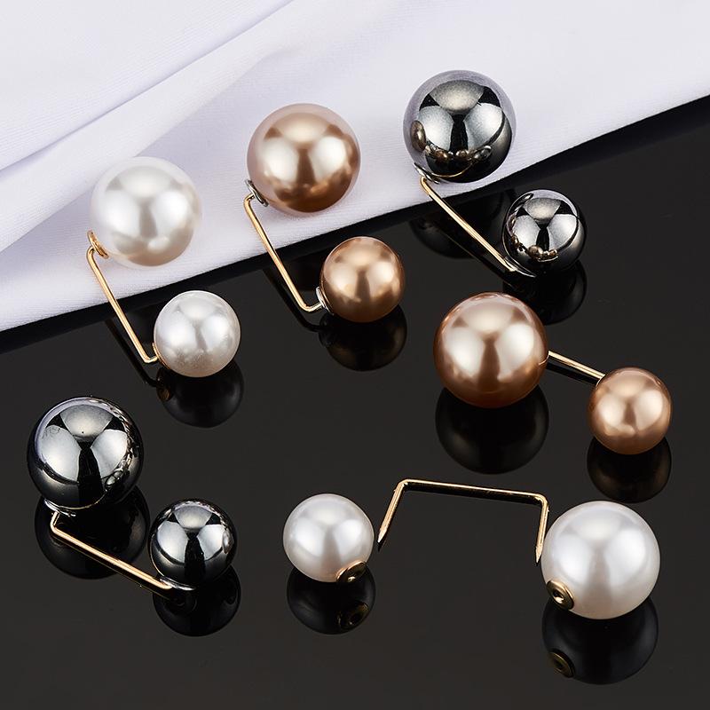 1PCS pearl non-slip safety pins Dress brooch decoration dress waist fastening pins collar adjustment scarf safety fashion