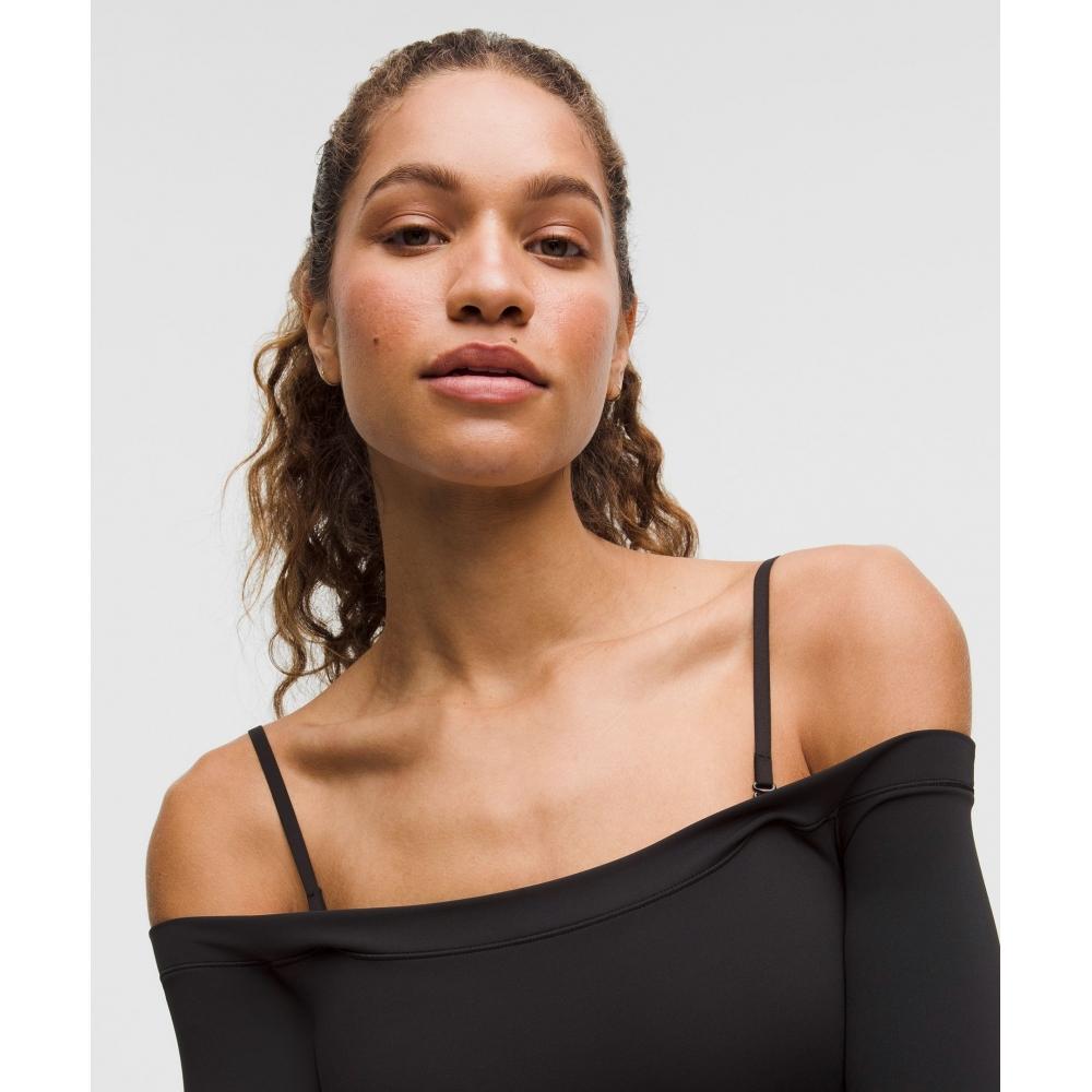 Lululemon Wunder Train Off Shoulder Long Sleeve Shirt Black