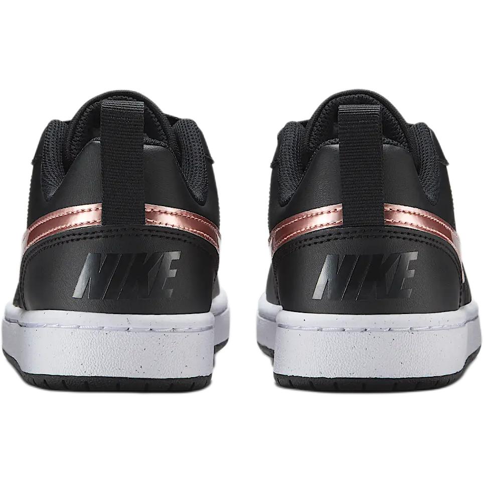 Nike Court Borough Skórzane Niskie Recraft SE Wygodne Miękkie Antypoślizgowe Wytrzymałe Niskie Trampki Dziecięce Czarne I Złote Trampki Dziecięce HF7307-001