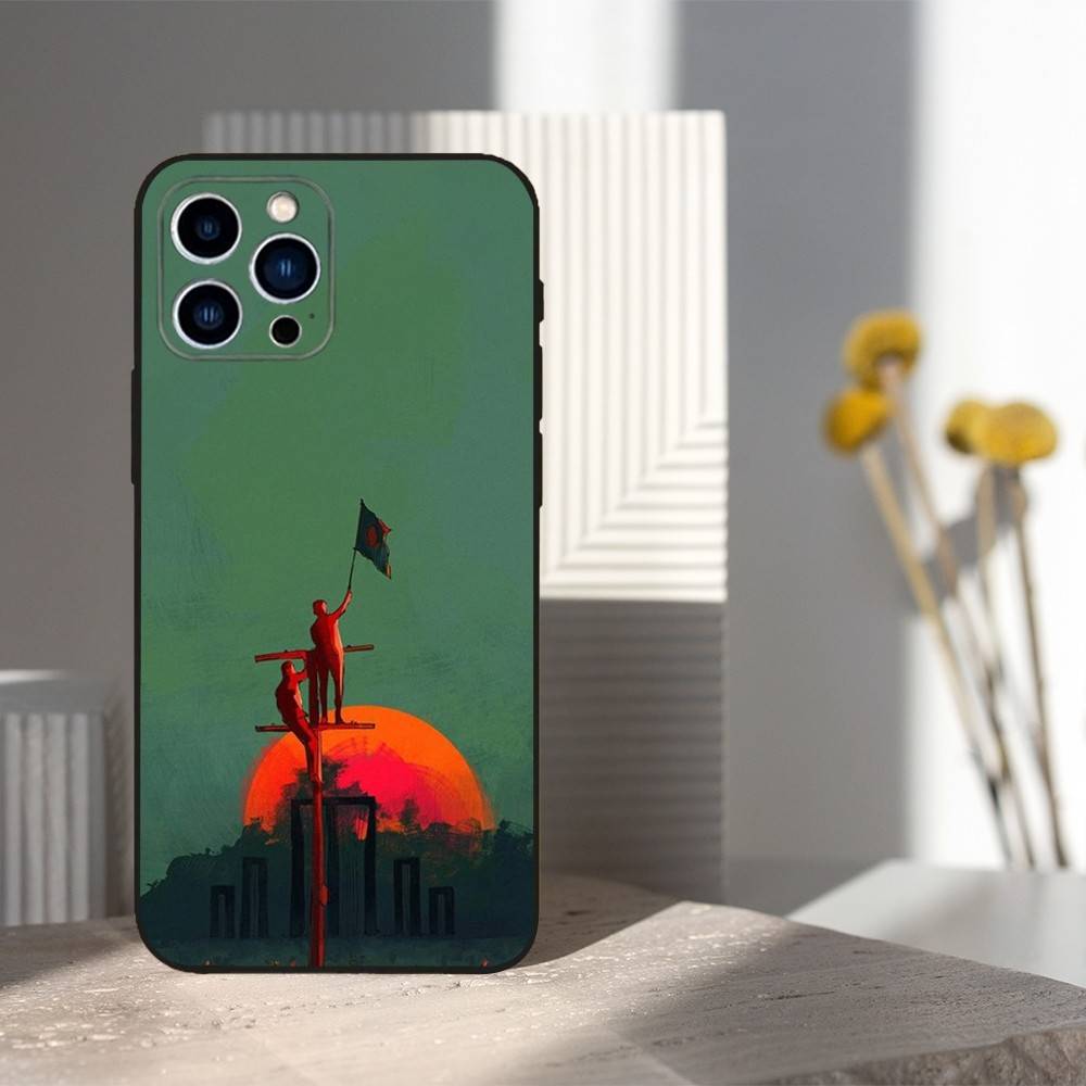 Hot B-Bangladesh Flag For iPhone 13,17,11,12,16,14,15,Plus,Pro Max,XS,X,XR,SE,Mini,8,7,Soft Silicone Black Phone Case