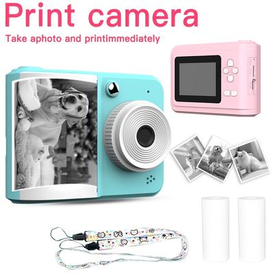 Portable Instant Print Camera Kit-rechargeable ABS Digital Camera with LCD display,USB Charging-includes Camera Body, Lithium Battery and Accessories