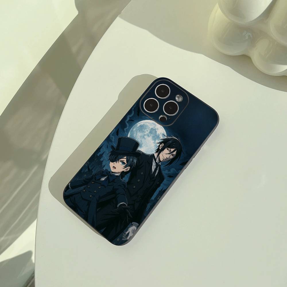Classic anime-B--Black- Butler Phone Case For iPhone 17,16,15,14,13,12,11 Pro Max, Lightweight and practical Soft Black Cover