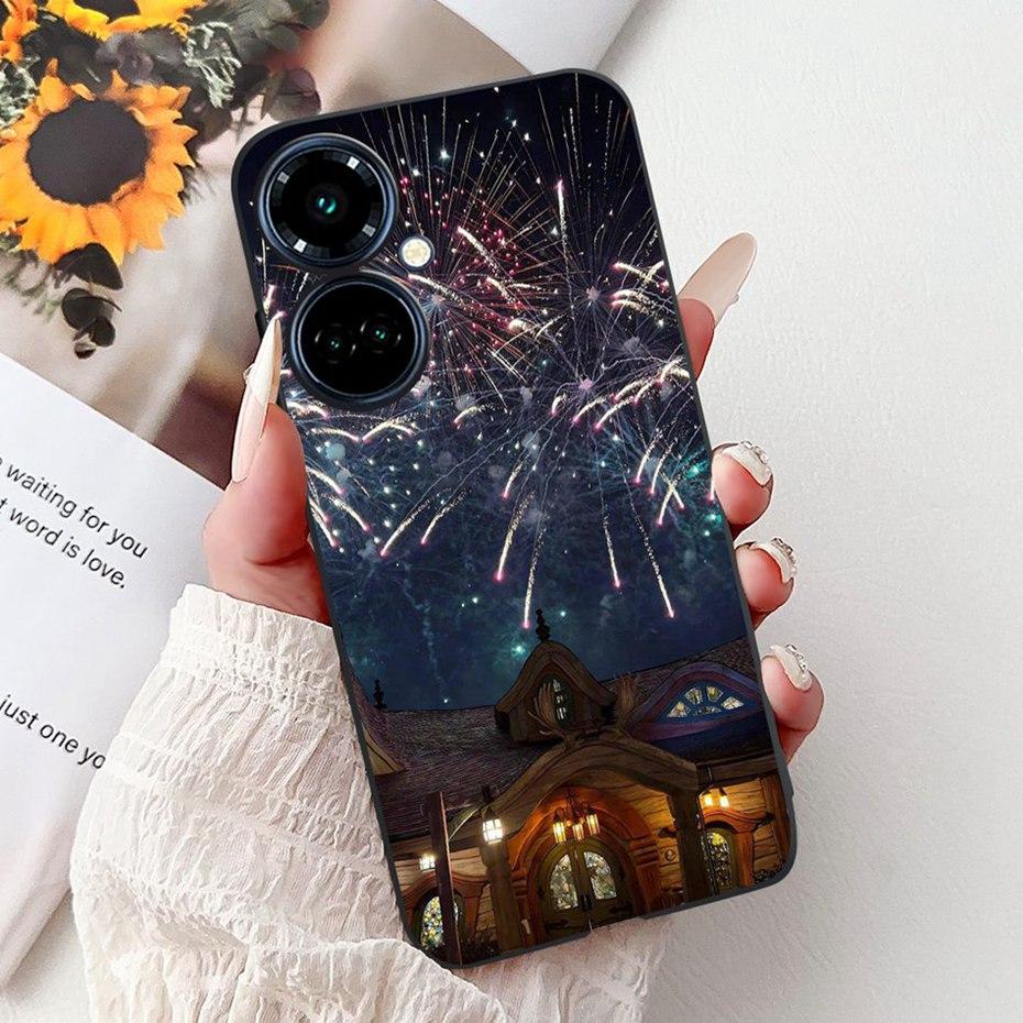 New Design Phone Case For Tecno Camon 19 Pro 5G 4G Camon19 Black Silicone Soft Cover For Tecno Camon 19 19Pro 4G Cases Bumpers