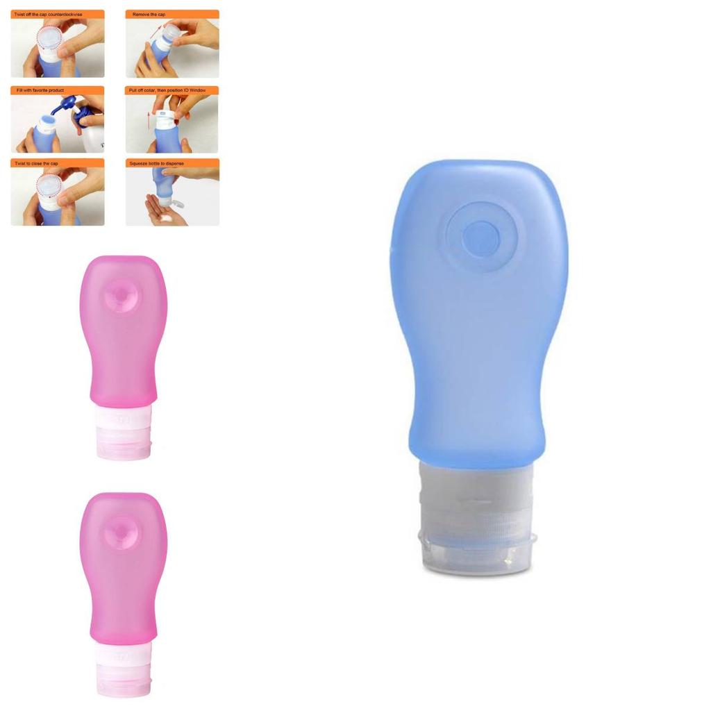 Silicone Travel Bottles Set With Flip Cap For Shampoo And Lotion Storage