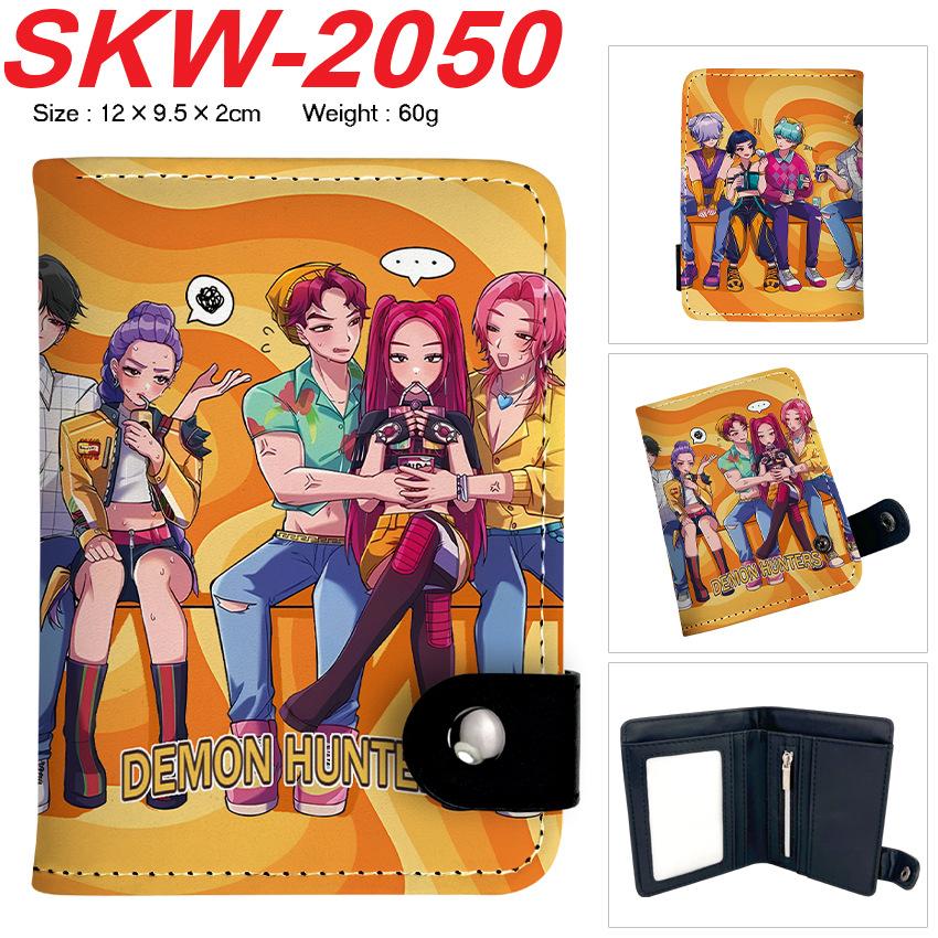 KPop Demon Hunters Wallet Vertical Snap Button Double Layer Card Holder Coin Purse Portable 1pcs