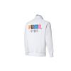 Puma Stand Collar Color Block Logo Striped Zip Jacket Men Jackets White 598135-02
