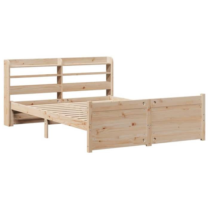 VidaXL Cadre de lit avec tête de lit 120x200 cm bois de pin massif, lit, cadre de lit en bois massif, meuble de chambre à 3306760