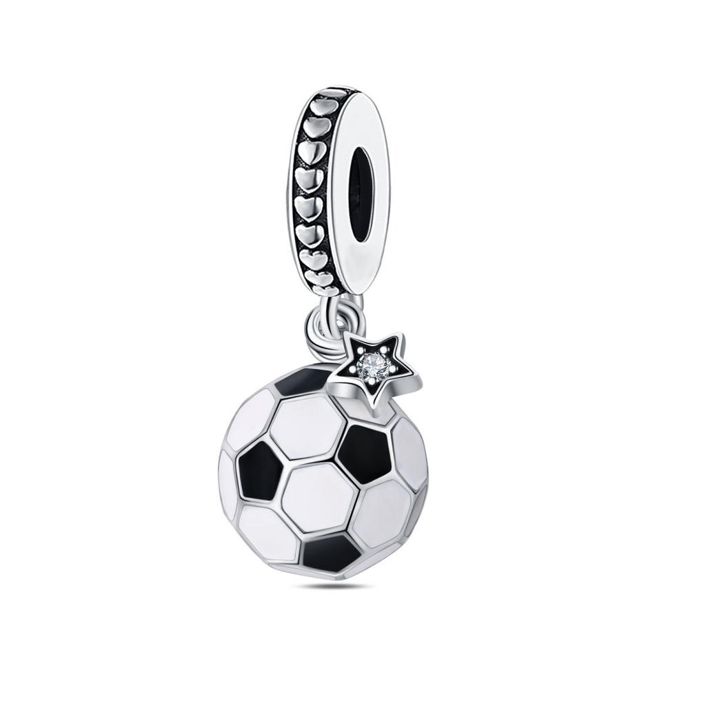 Pandantiv argint S925 margele sport fitness fotbal pandantiv noi accesorii de bijuterii DIY