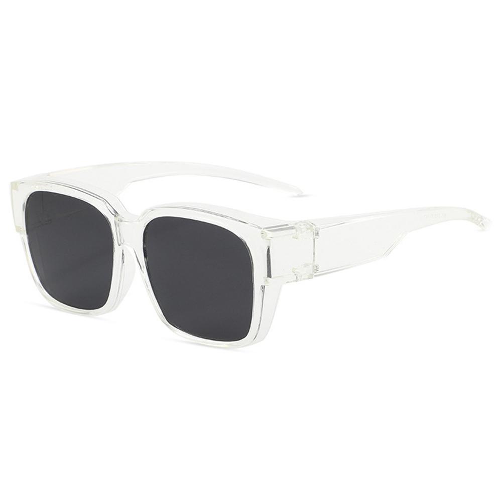 Polarized Fit Over Glasses Sunglasses Square Wrap Around Shades for Driving Riding UV Protection Can Be Worn Over Other Glasses