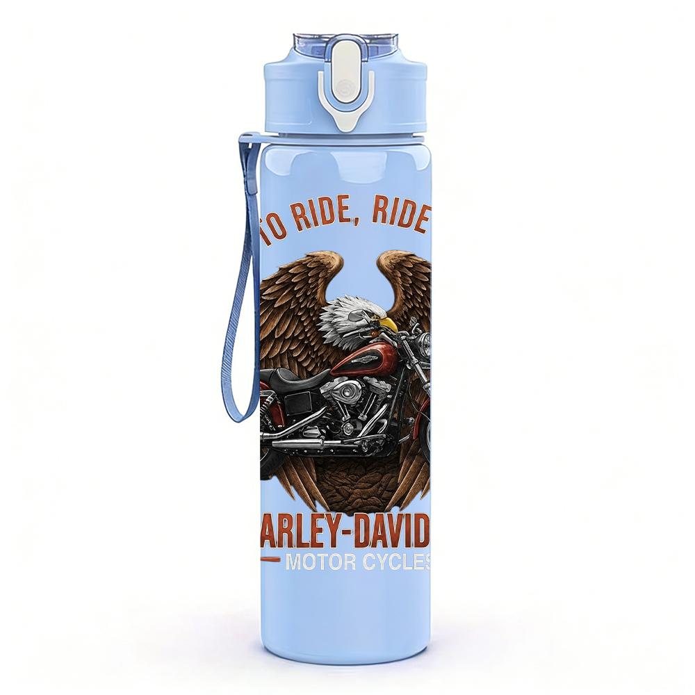 1PC Retro Eagle Skull Circular Band Logo Print 750ml Portable Sports Water Bottle Leakproof Gym Outdoor Travel Drink Cup