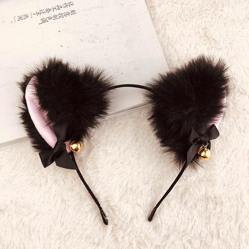 2 шт. Набори Високої Якості Лапки Кішки Рукавички Зимові Милі Мультяшні Дівчата Рукавички З Відкритими Пальцями Обруч з Дзвіночками Лисиця Вушка Кішки Головний Убір