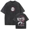 Harajuku Anime 'Demon Slayer' Washed T-Shirt Men's Summer Retro Short Sleeve Casual Printed Tee