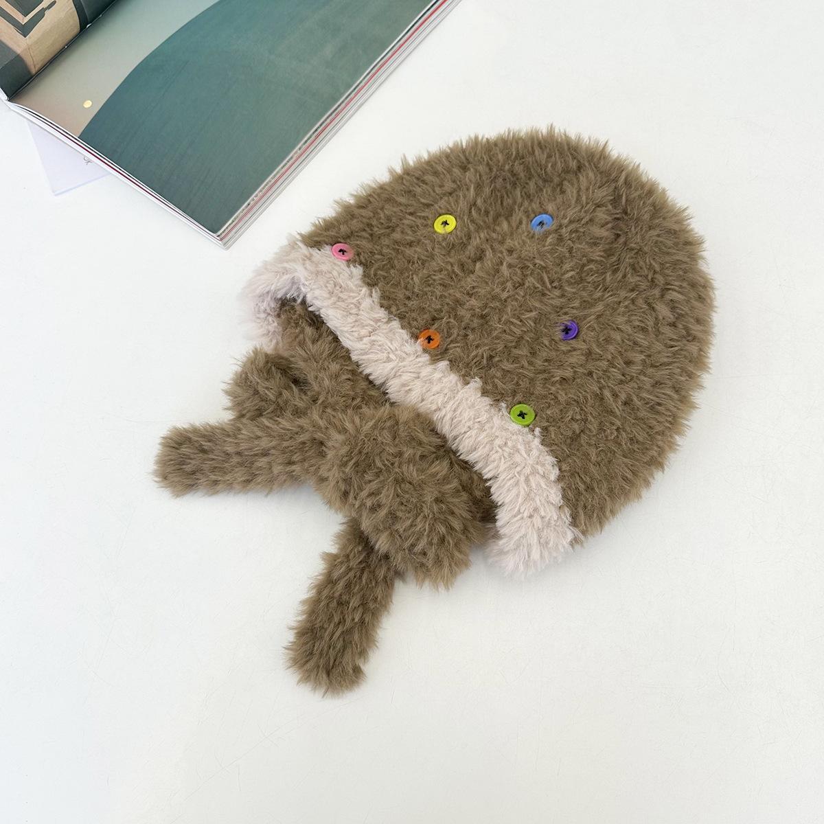 

Можно использовать как сумку для согревания зимой, защиту для ушей, плюшевую шапку, плюшевую и утолщенную, милую женскую вязаную шапку One size [Show small face √]