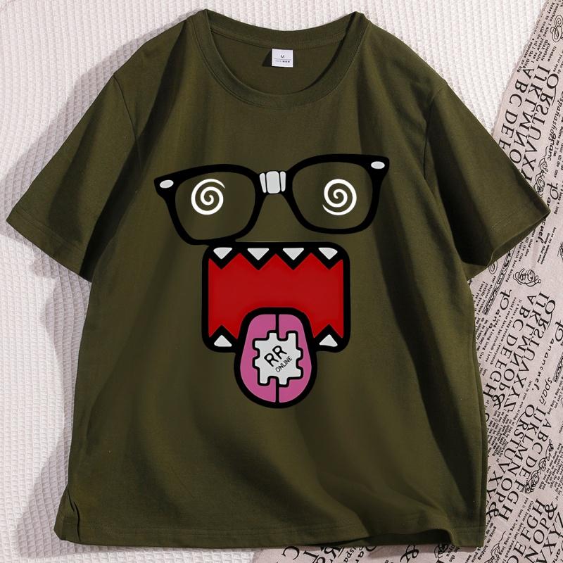 Domo Kun Tshirt for Men Women Vintage Funny Graphic Tees Cute Cotton Short Sleeve T Shirt Streetwear Man Clothing Loose Tops