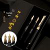 Dragon Calligraphy Fountain Pen Set: 3-Piece, Metal, Ideal for Students, Business, and Art - Unisex Design