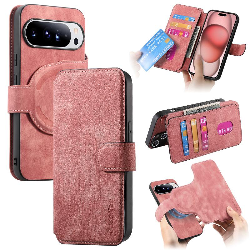 Magnetický obal peněženka s ochranou celého těla pro Google Pixel 11 10 9 8 7 6 Pro XL 10A 9A 8A 7A 6A Kožený kryt s držákem na karty