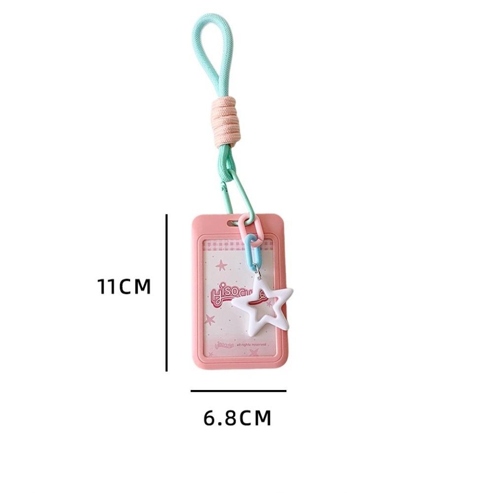 Star Pendant Photos Protective Cover Sliding Cover ID Card Storage Cute Students Card Holder